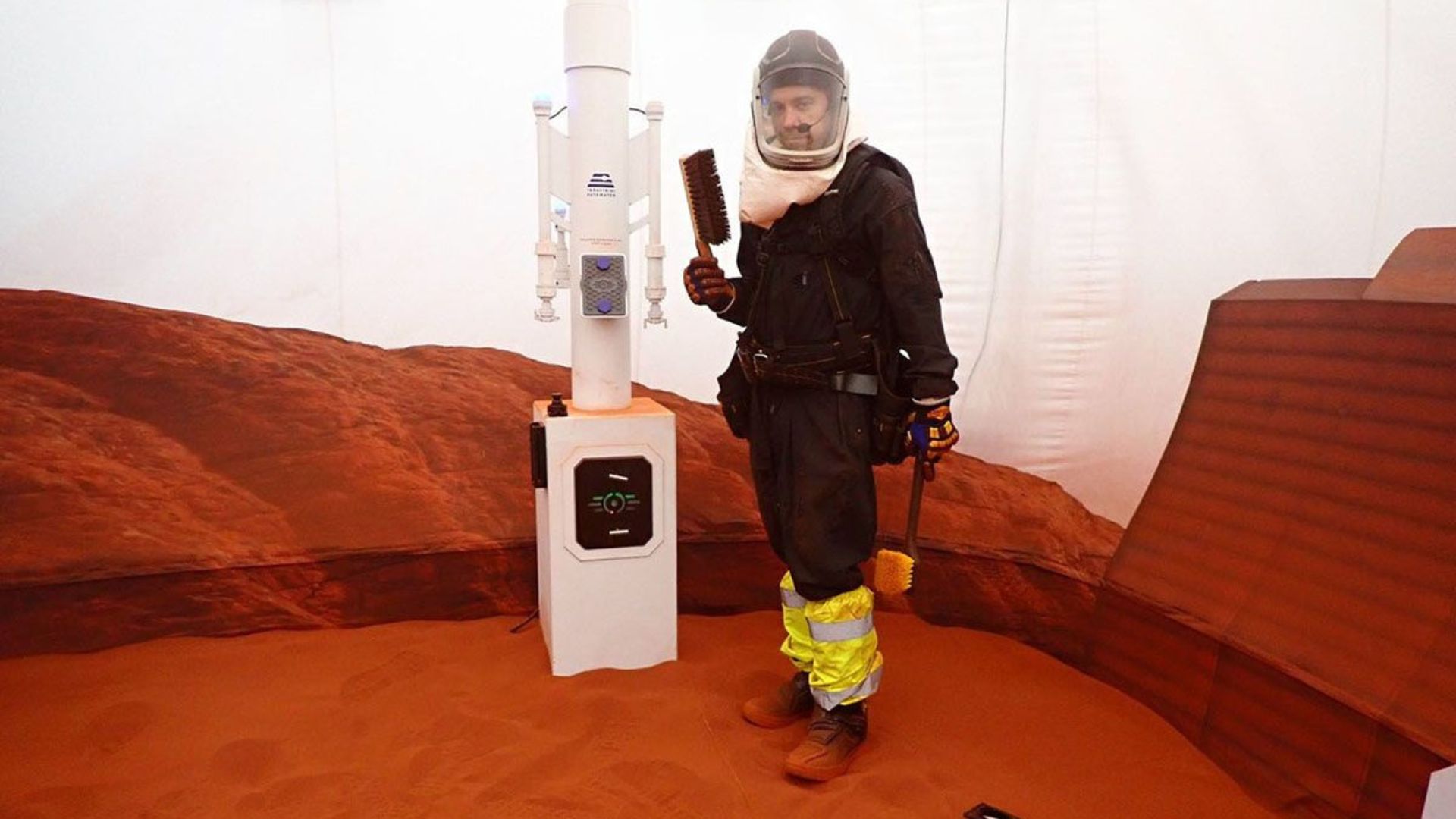 Nathan Jones pictured in NASA's Mars Dune Alpha.