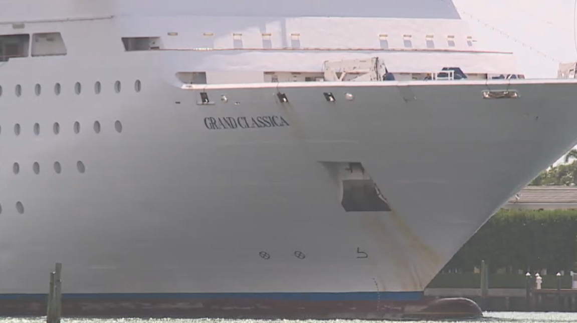 The Bahamas Cruise Line Grand Classica pulls into the Port of Palm Beach on June 3, 2021.jpg