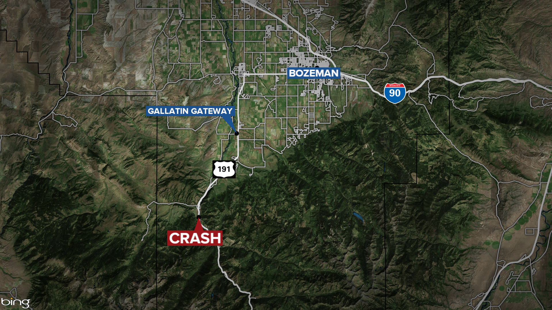 1 person dead in 2-vehicle crash in Gallatin County