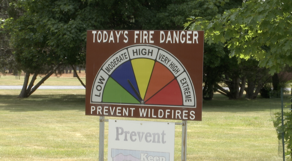 Fire danger sign at Montana DNRC, Missoula