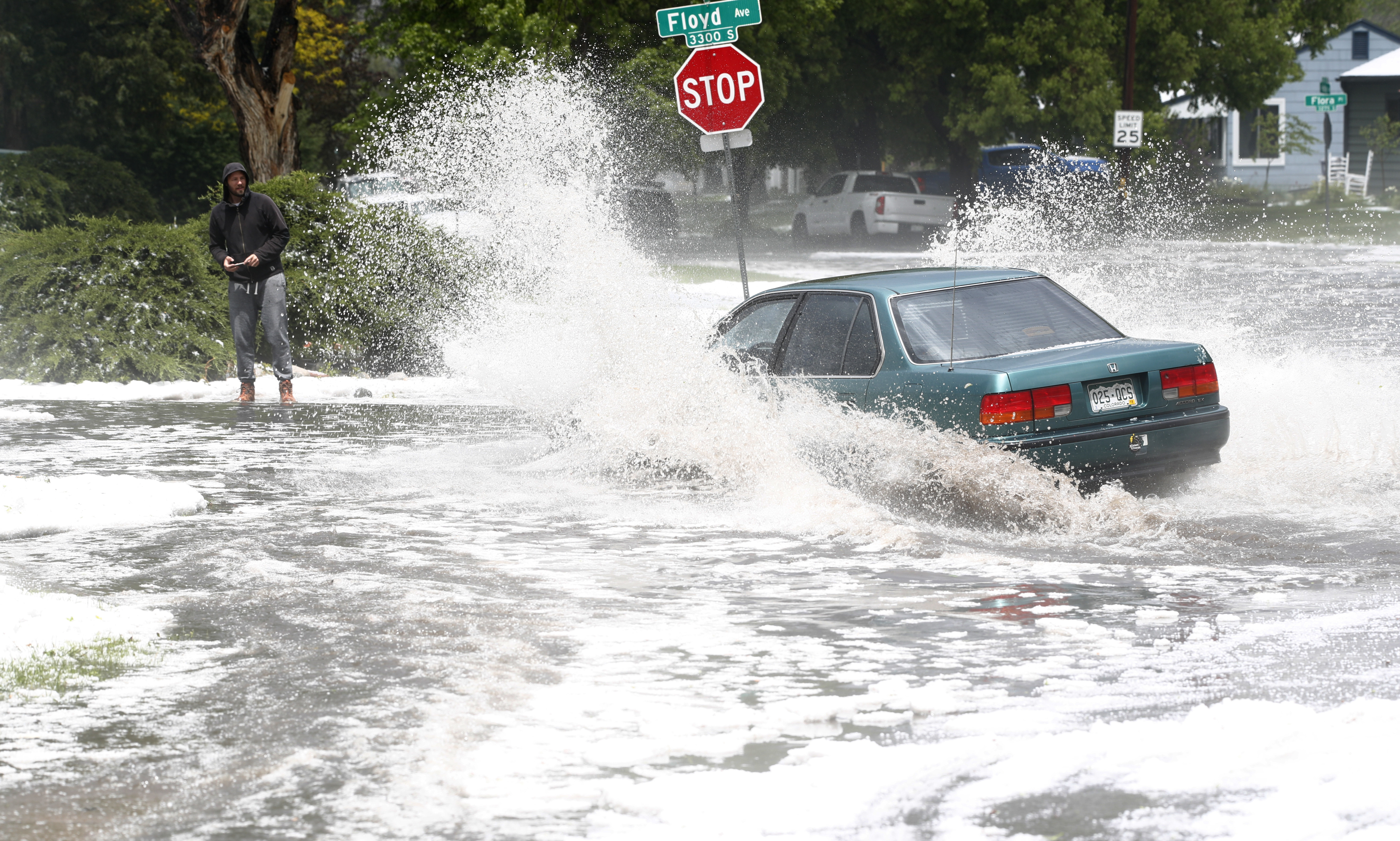 Hail, Honda Accord, pedestrian, motorist