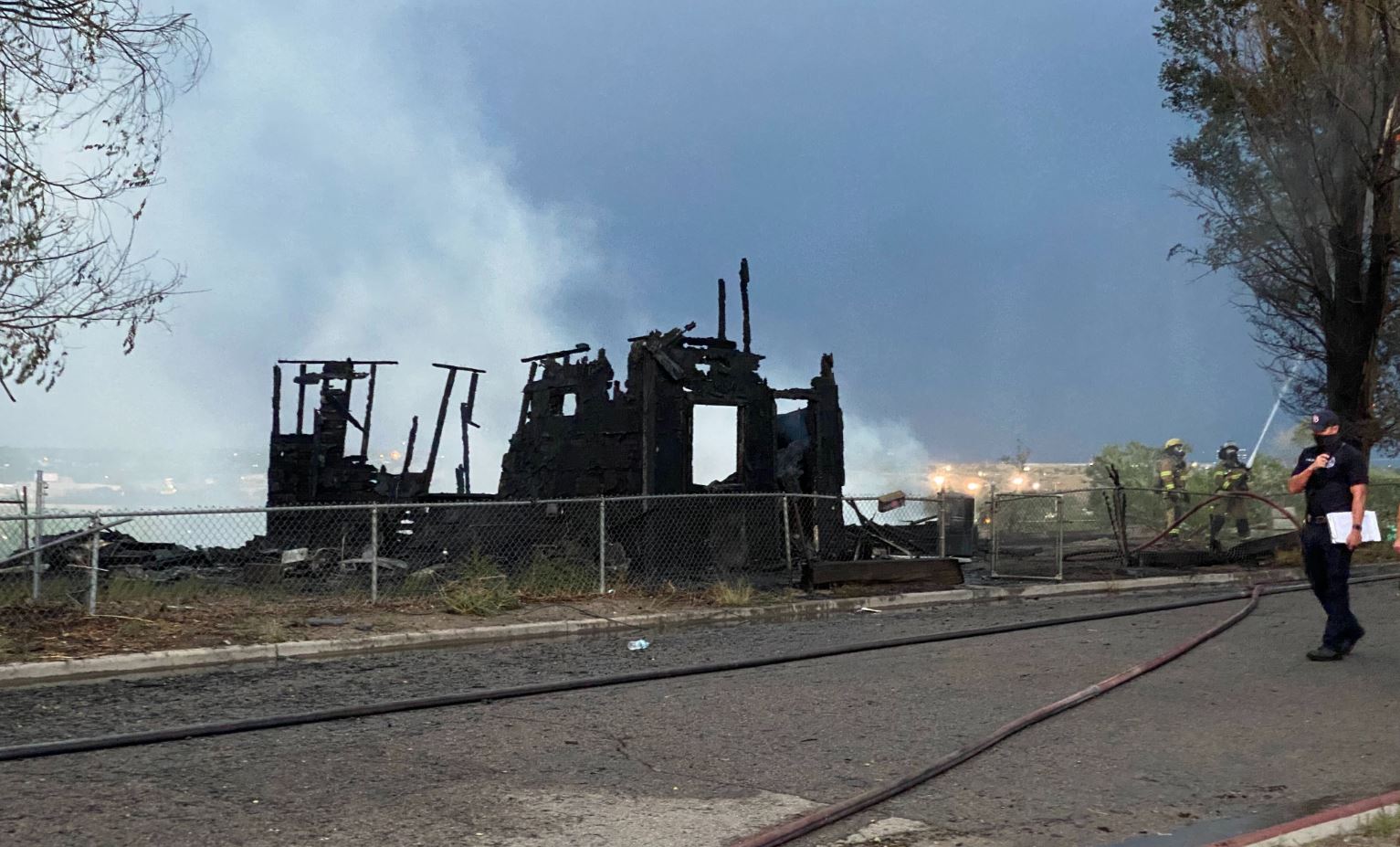 Unoccupied home completely burned by fire in Pueblo.
