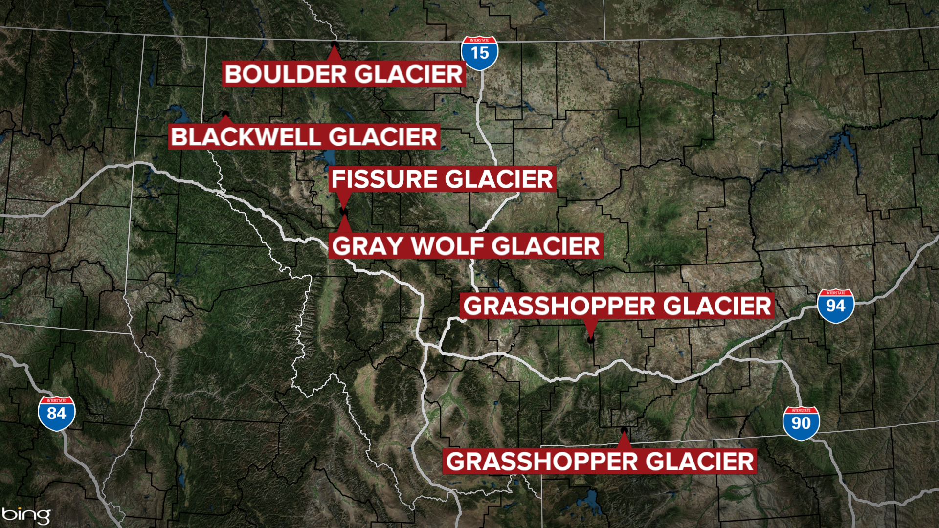 Named glaciers that have been lost 