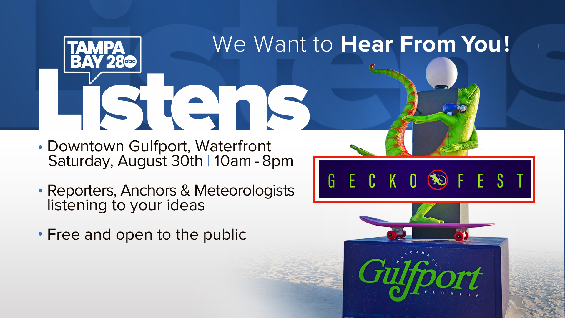 Tampa Bay 28 Listens GeckoFest