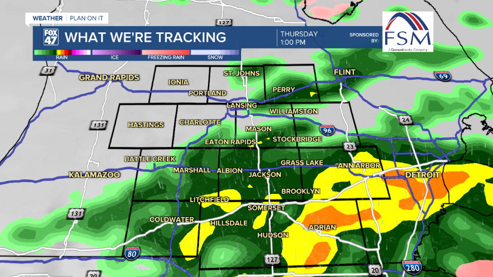 Showers continue Thursday afternoon with some rumbles of thunder possible in our most southern neighborhoods