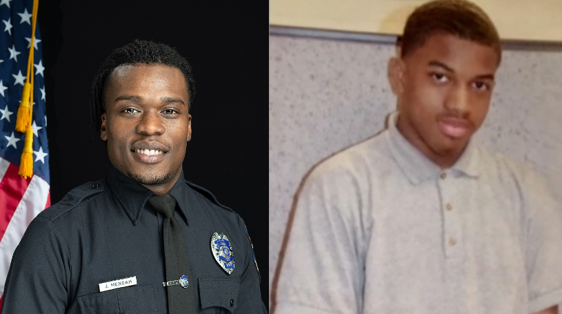 Wauwatosa Officer Joseph Mensah and Alvin Cole