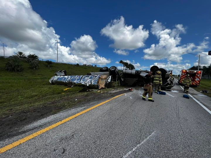 Truck overturns in Indian River County. Aug. 27, 2023.png