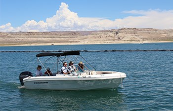 Boating on Lake Powell. 