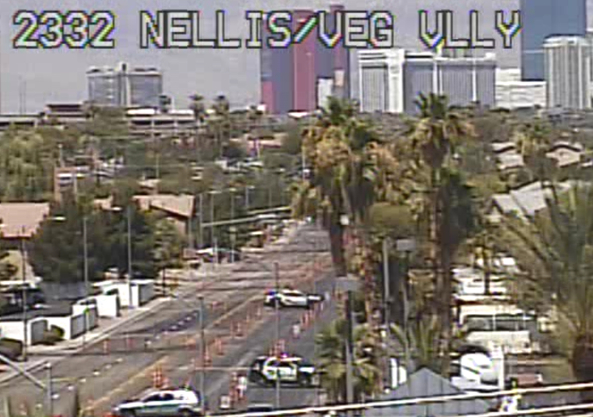 Westbound Vegas Valley Drive at Mountain Vista Street blocked by police activity