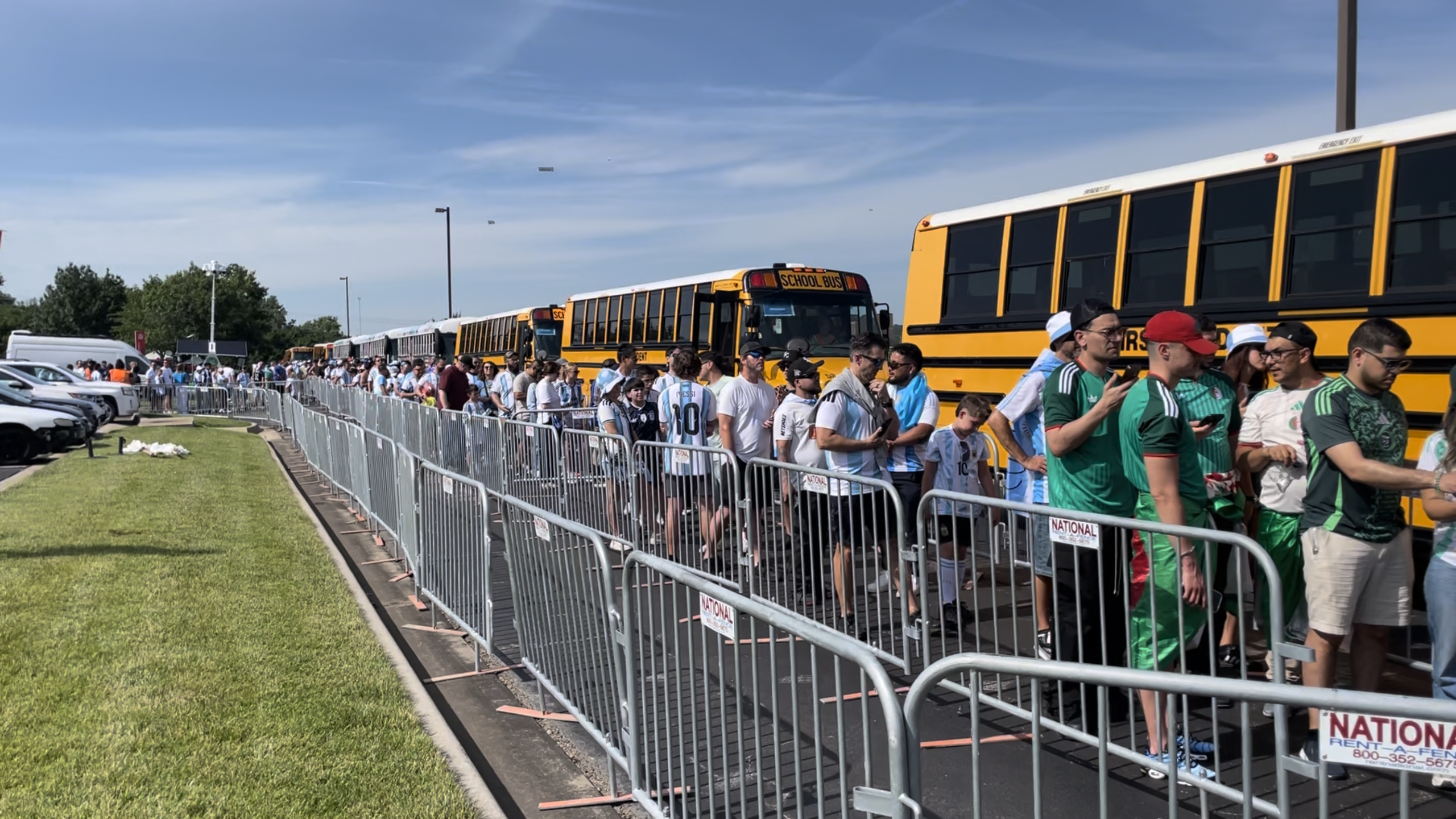 fans getting on buses at graceway church