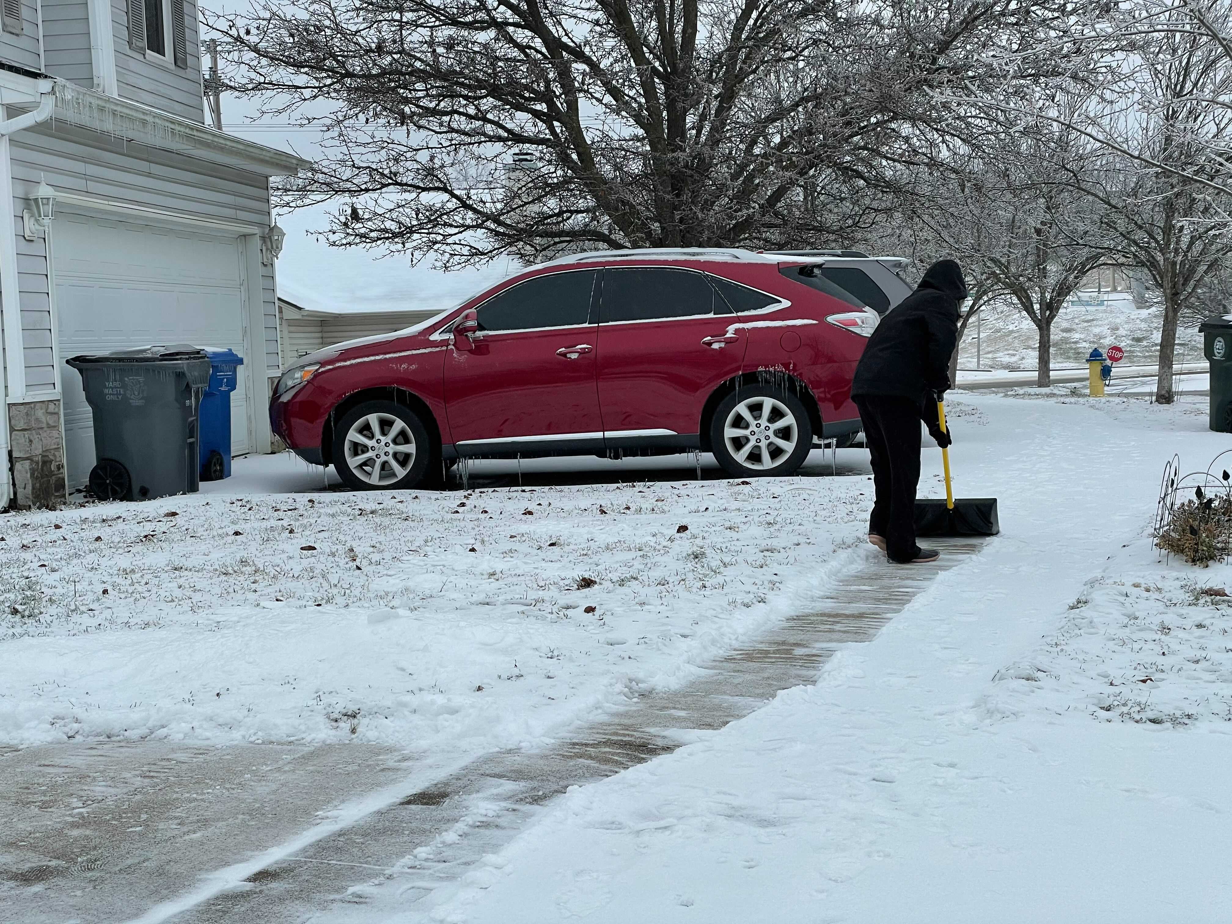 shoveling snow in Lexington
