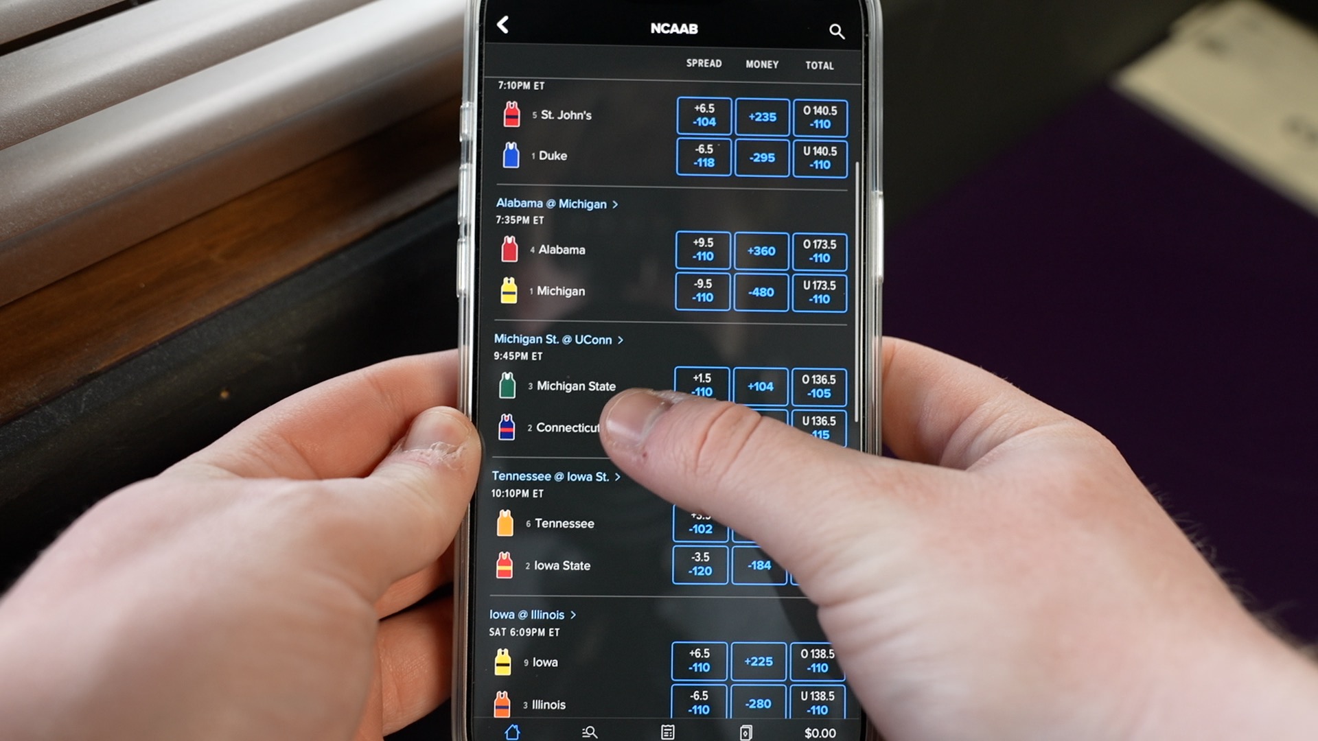 Sports Gambling Closeup