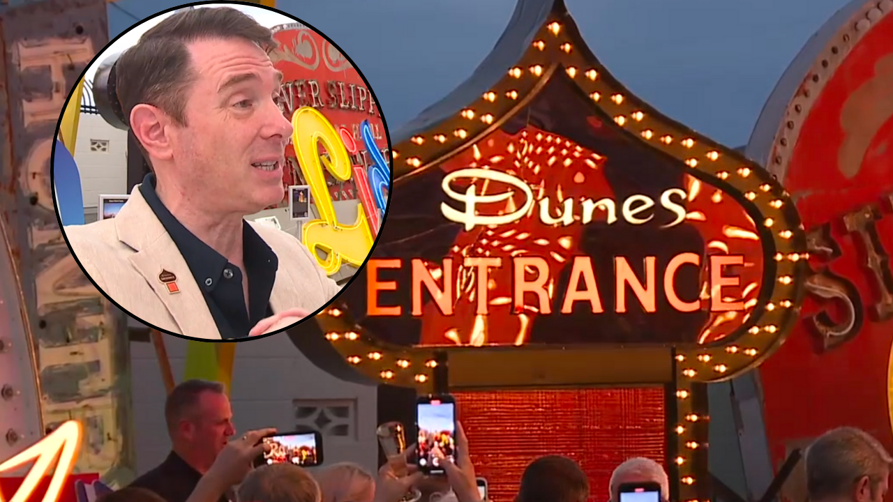 Iconic casino lives on with sign relighting ceremony at Neon Museum
