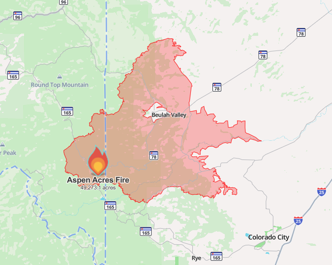 Wildfire perimeter map