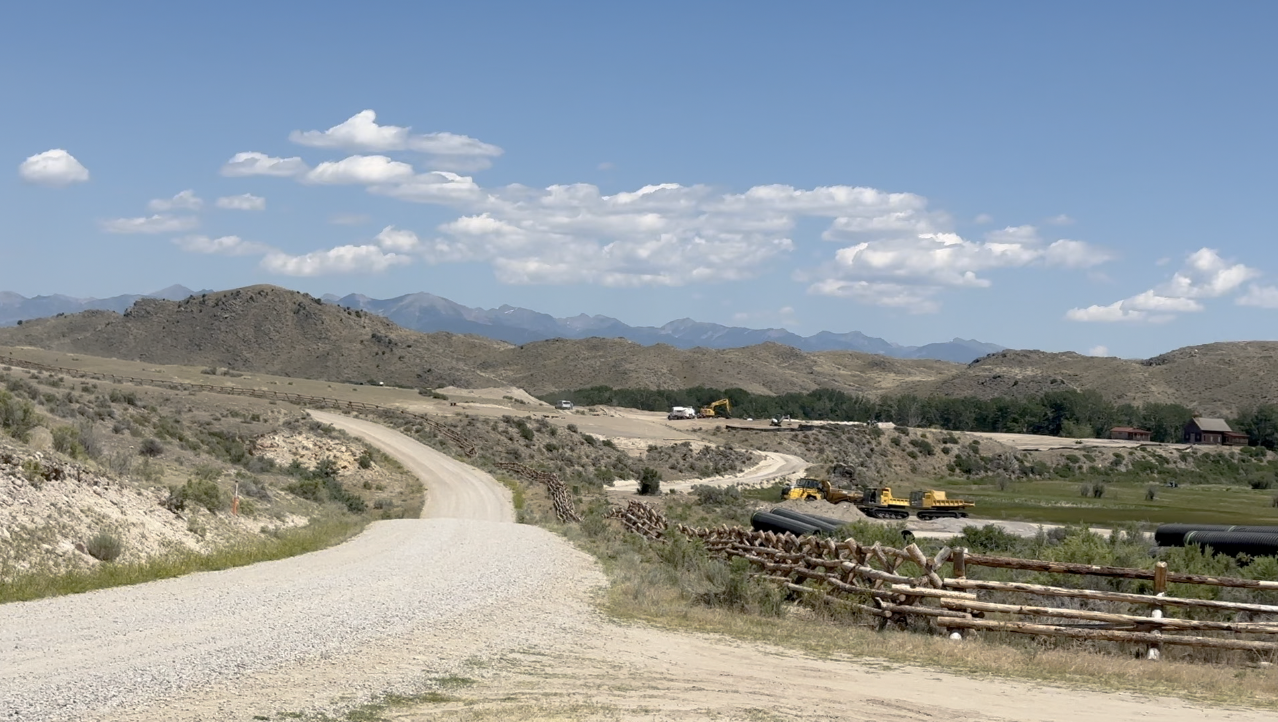 Golf course in progress along the Big Hole River 