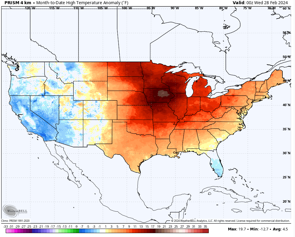FEBRUARY TEMPERATURE ANOMOLY