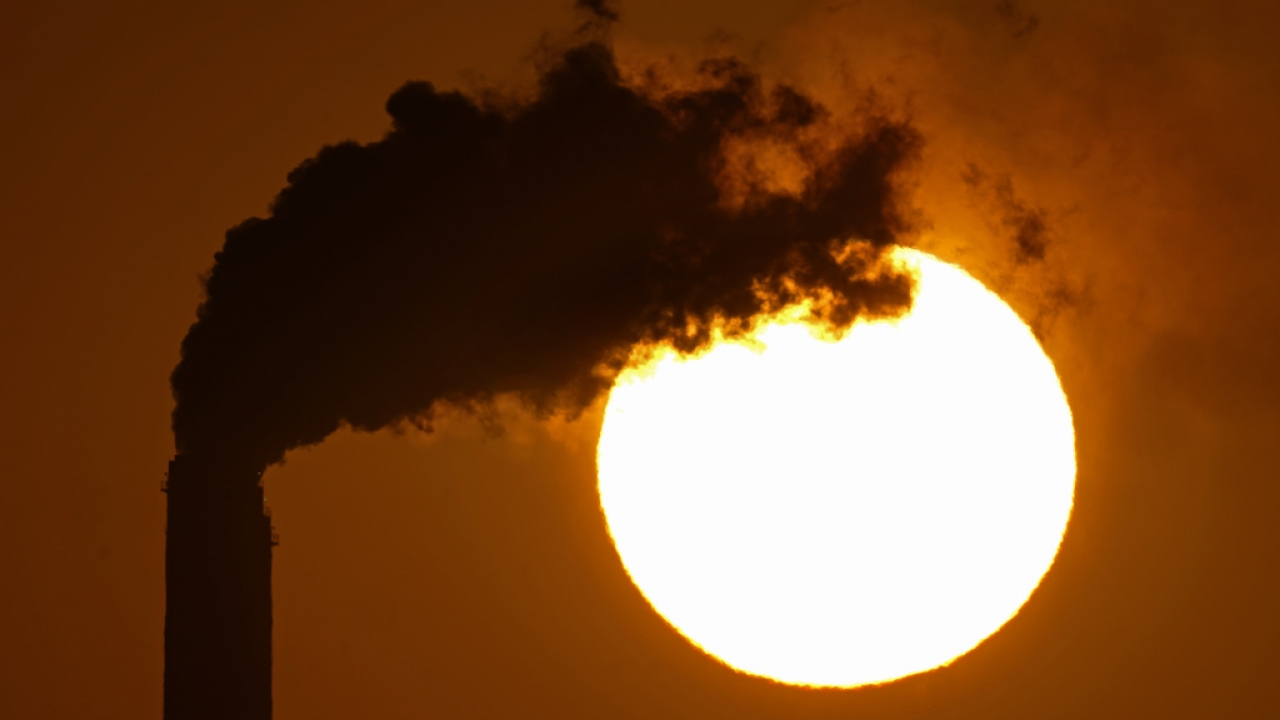 Emissions rise from the smokestacks at the Jeffrey Energy Center coal power plant.