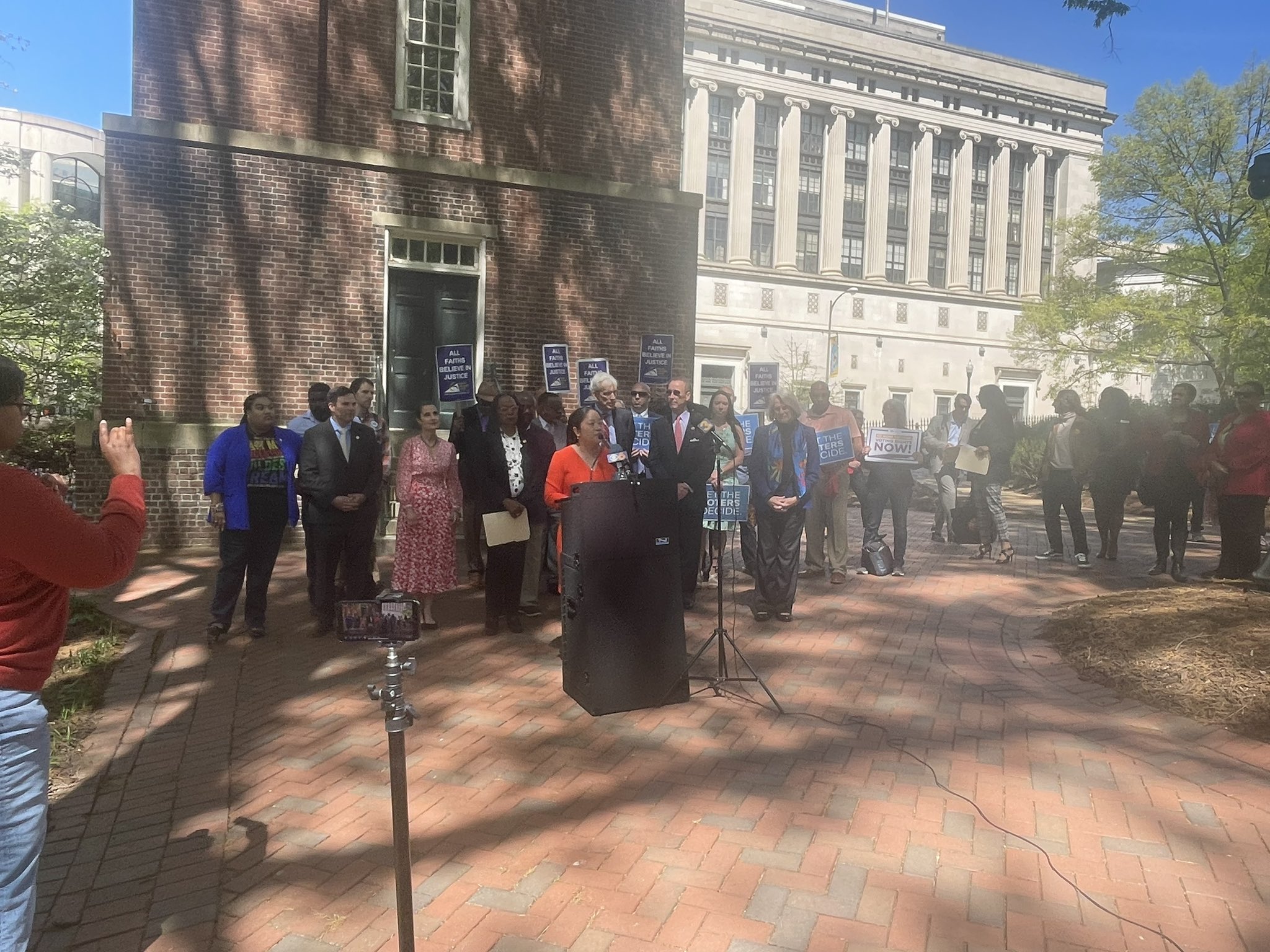 advocates in richmond speak against Youngkin's felon voting restoration changes