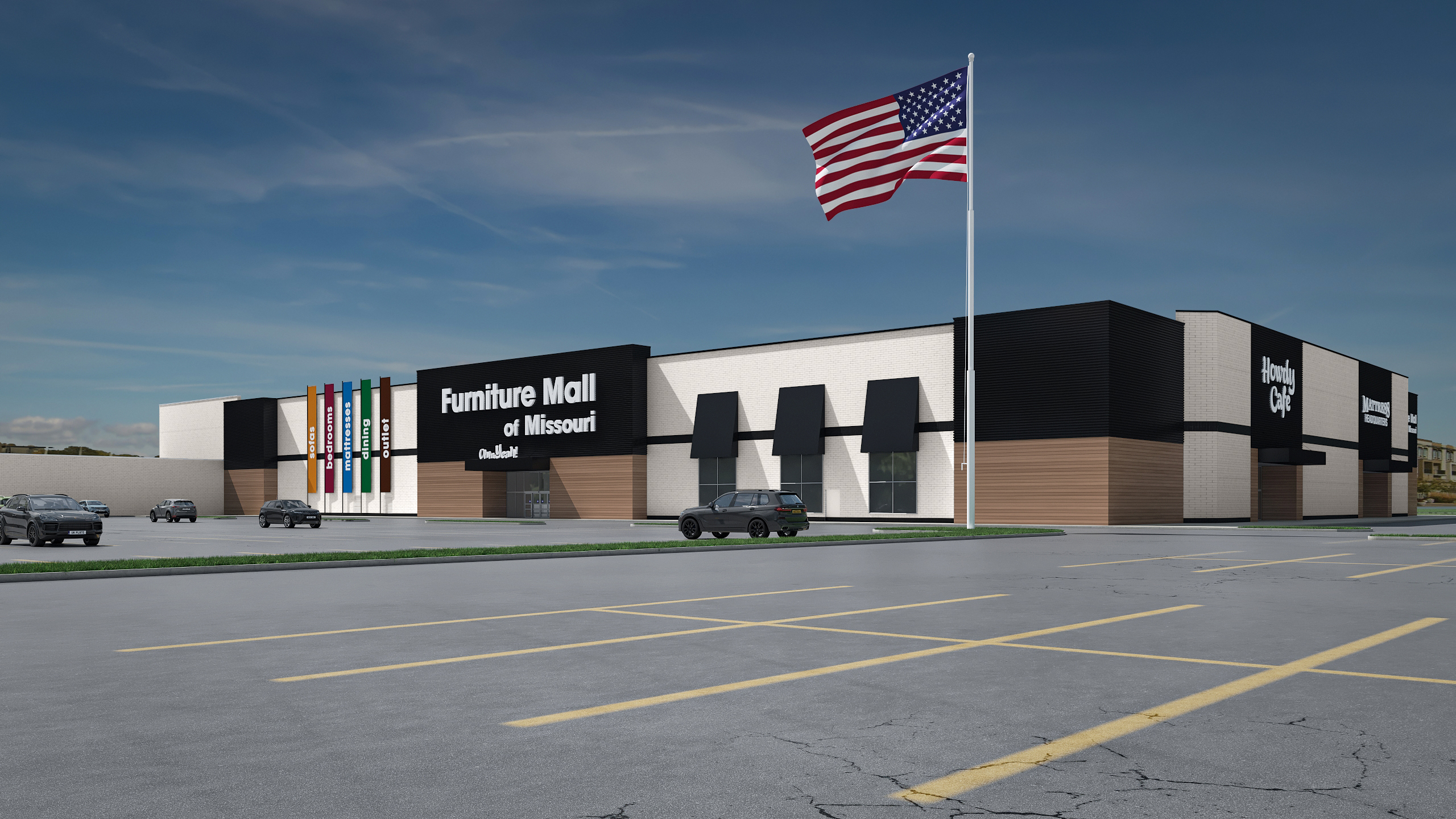 Furniture Mall of Missouri Metro North Crossing rendering
