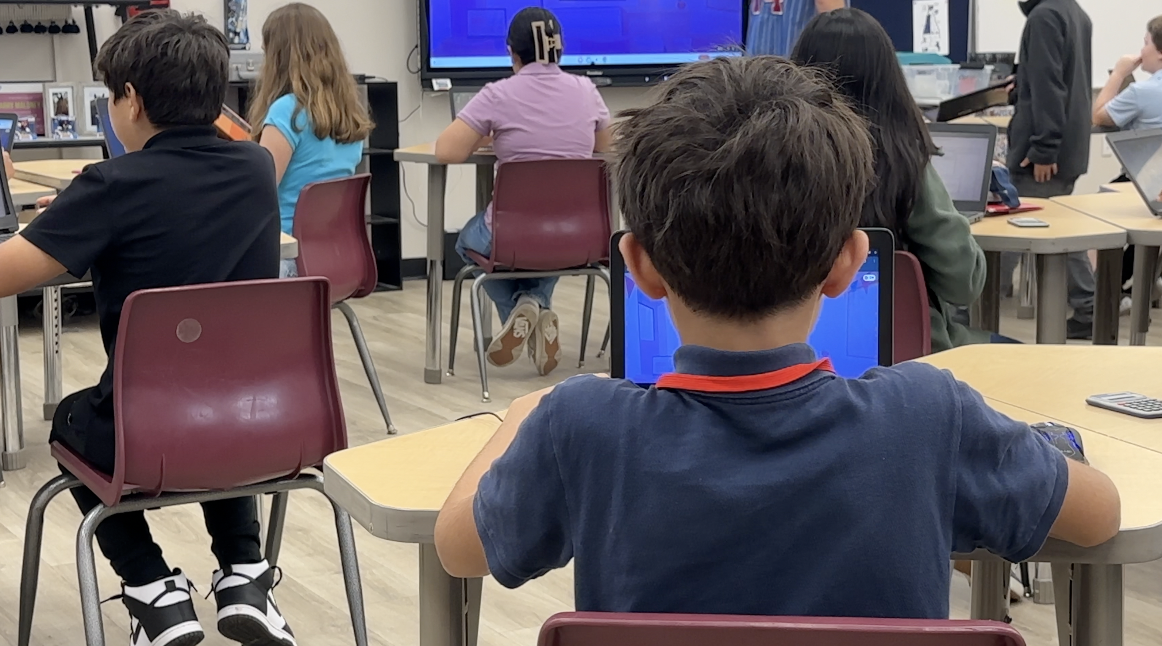 Students on their Chromebooks 