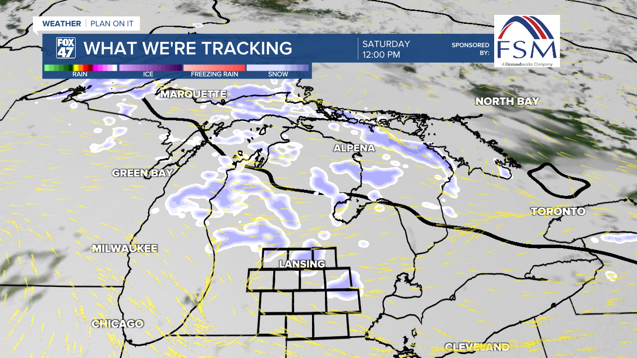 Snowfall returns to our northern neighborhoods during the afternoon hours Saturday with light accumulations possible