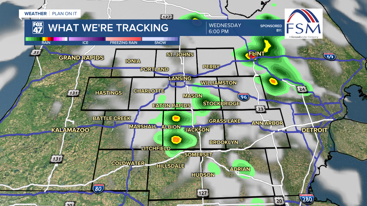 Isolated shower and storm chance today in Mid-Michigan