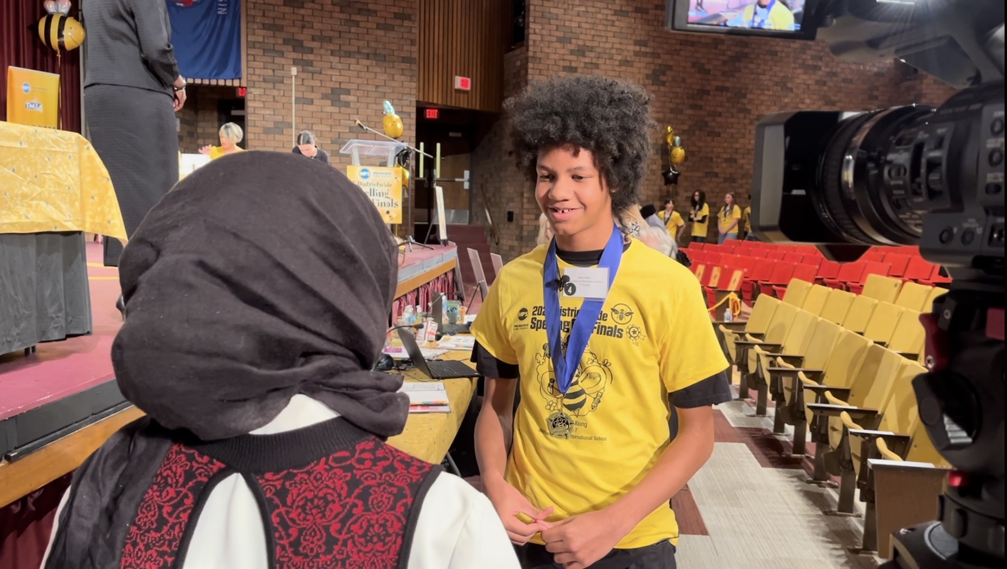 Aidyn Billen gets interviewed by TMJ4's Tahleel Mohieldin