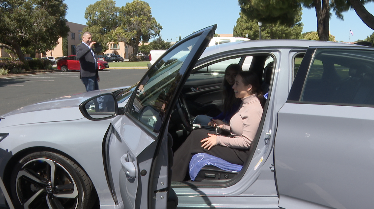 Ashley Gandolfo in her new refurbished car. 
