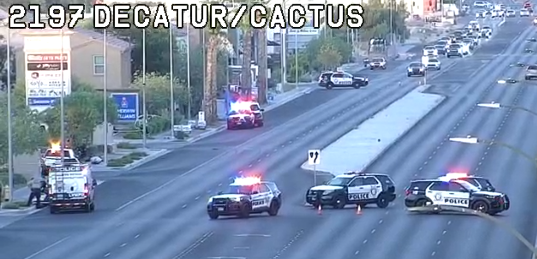 Crash blocks all lanes on eastbound Cactus Avenue at Decatur Boulevard, RTC says