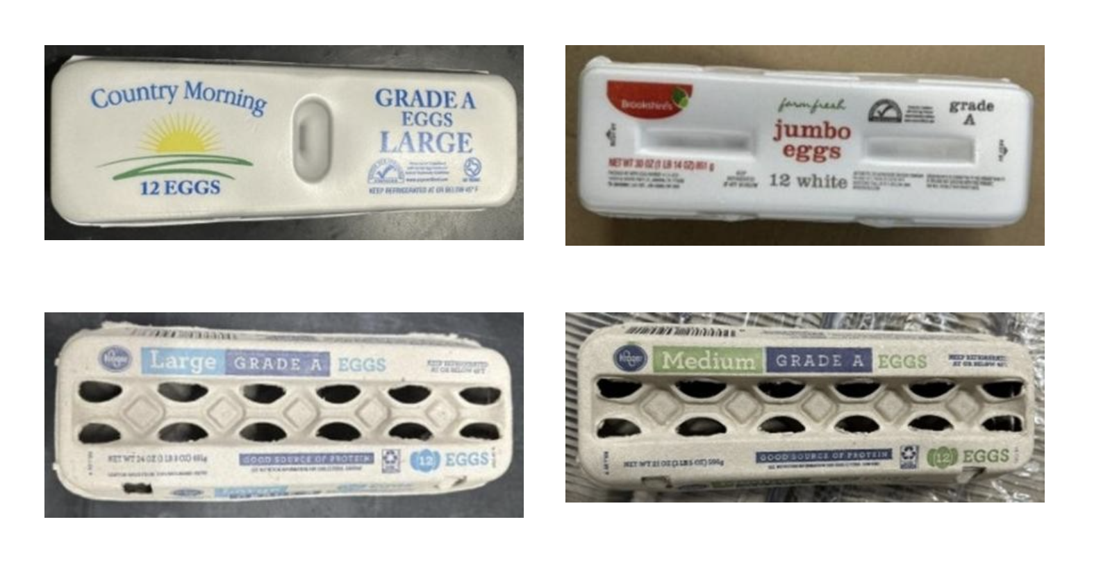 Cartons of recalled eggs