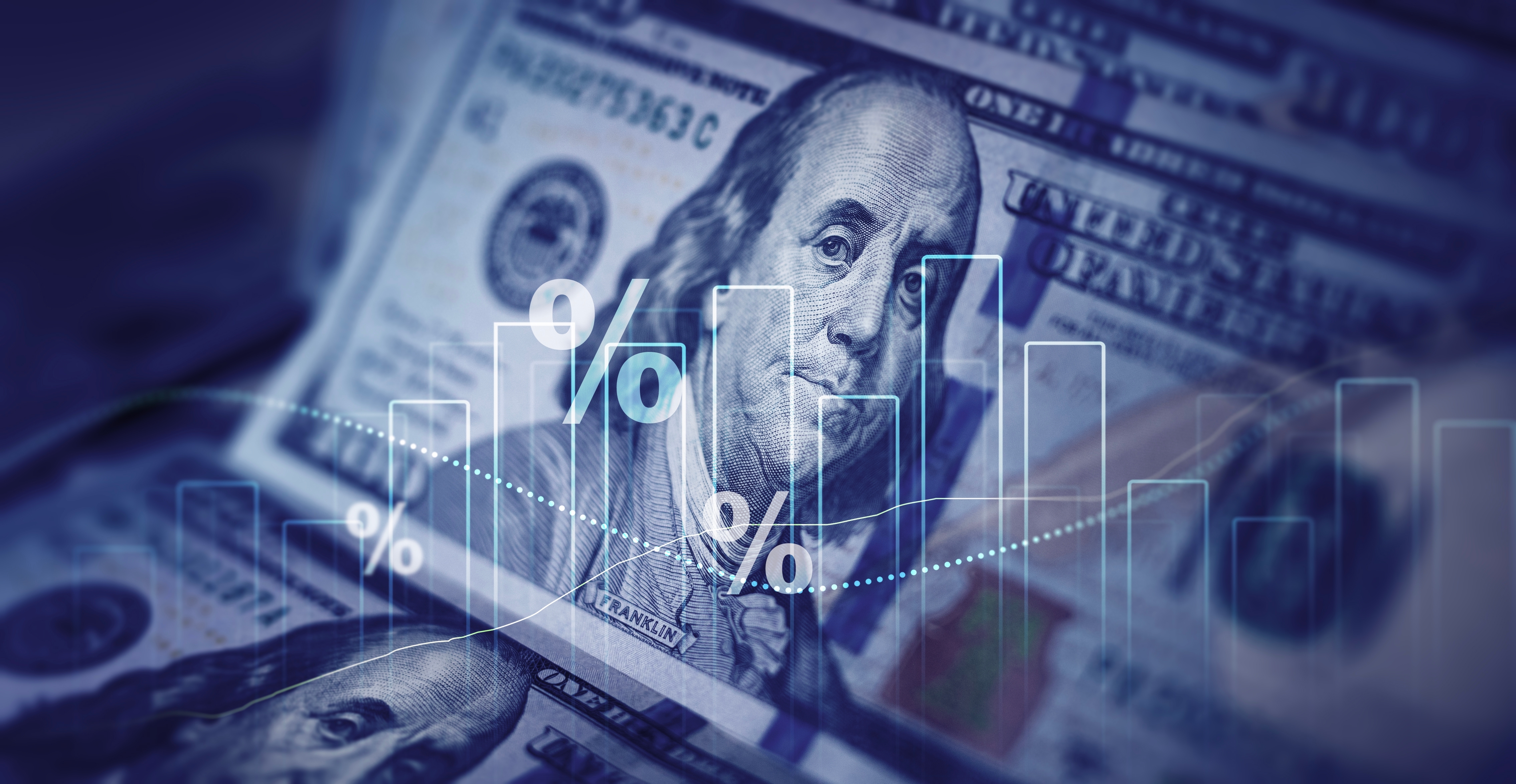 Money and a graph with interest rates