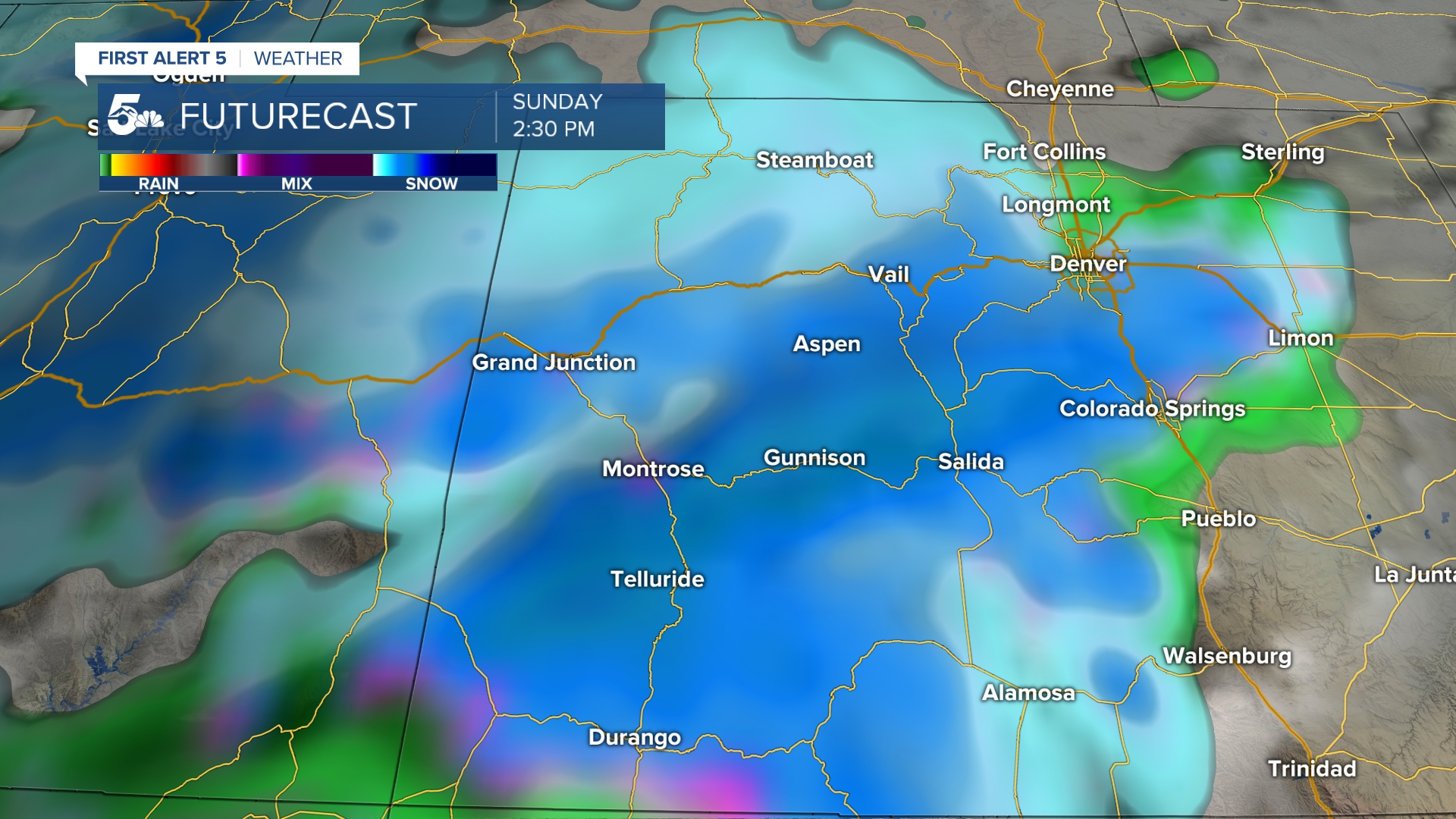 Sunday Futurecast NAM 3K CO for March 3rd, 2024