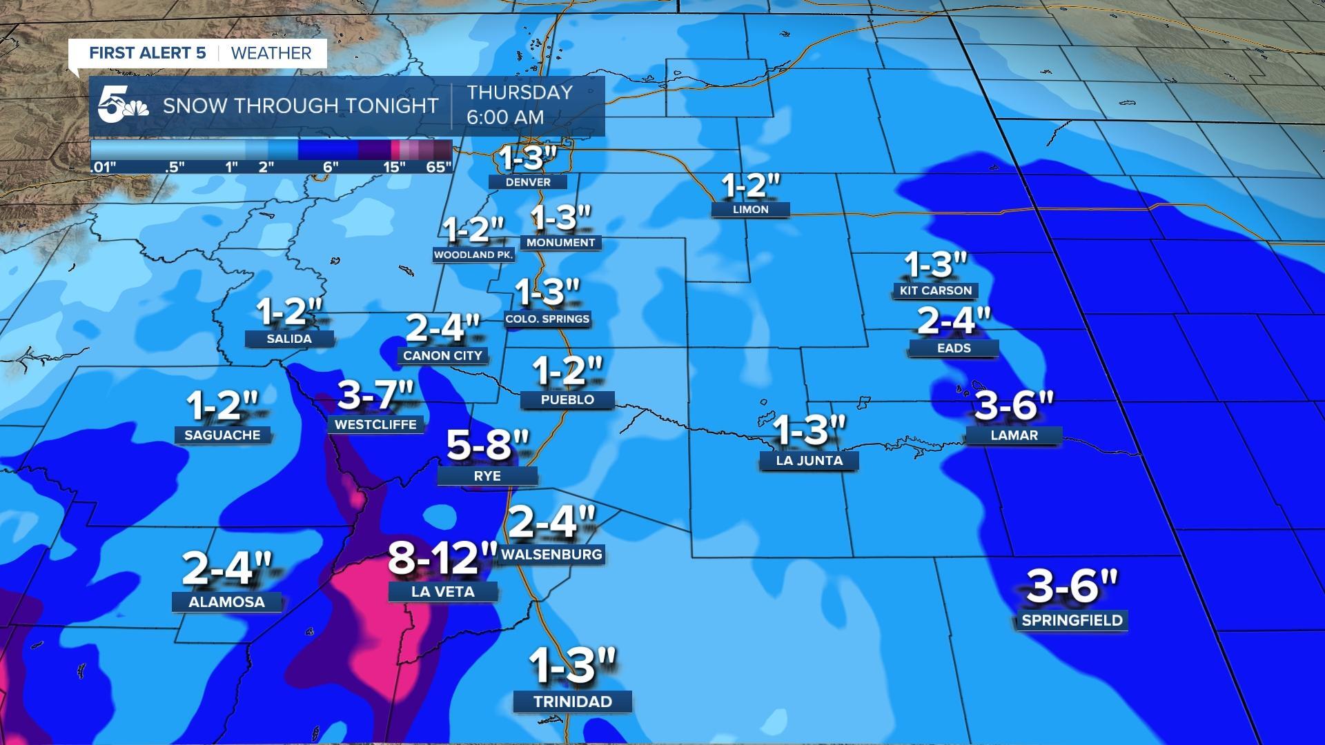 Snow forecast Thursday February 2