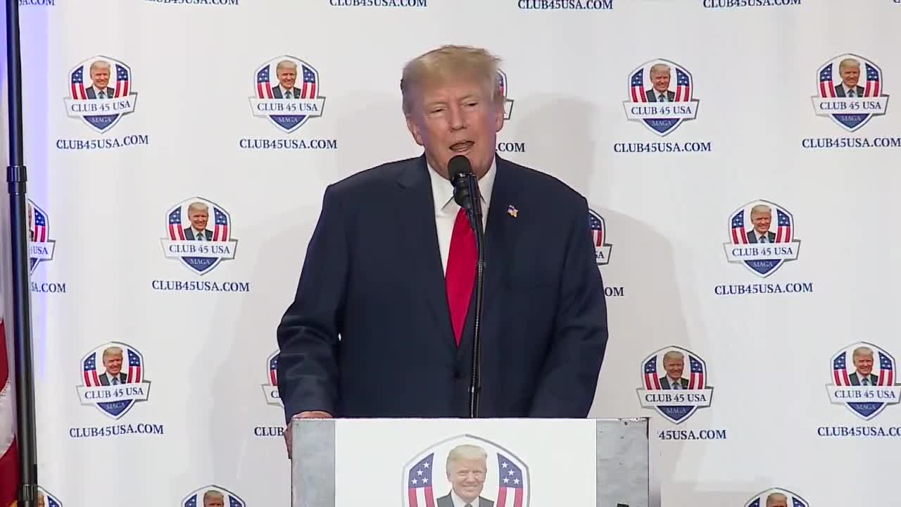 Donald Trump speaks at Club 45 event in West Palm Beach, Feb. 20, 2023