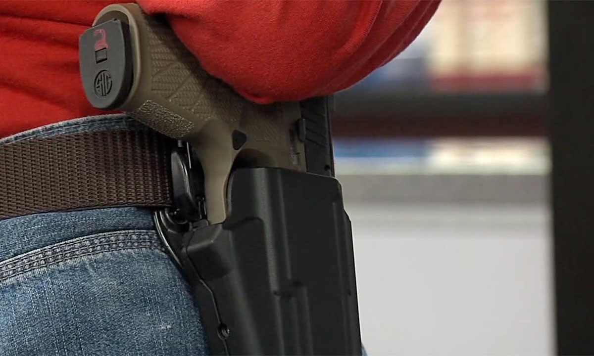 Gun in holster 