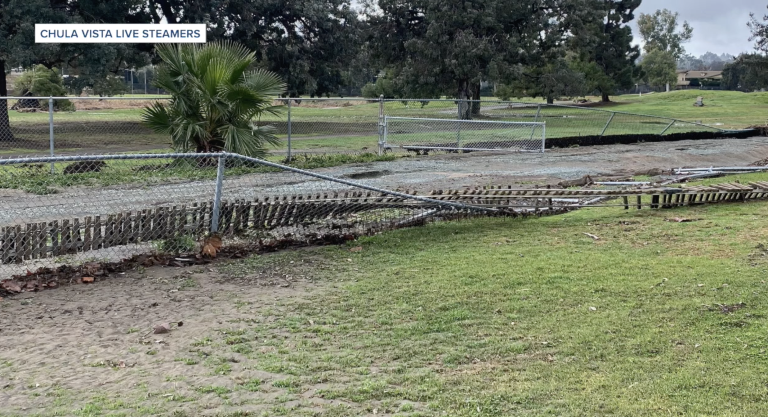 Floodwaters damage popular miniature train track at Bonita Park