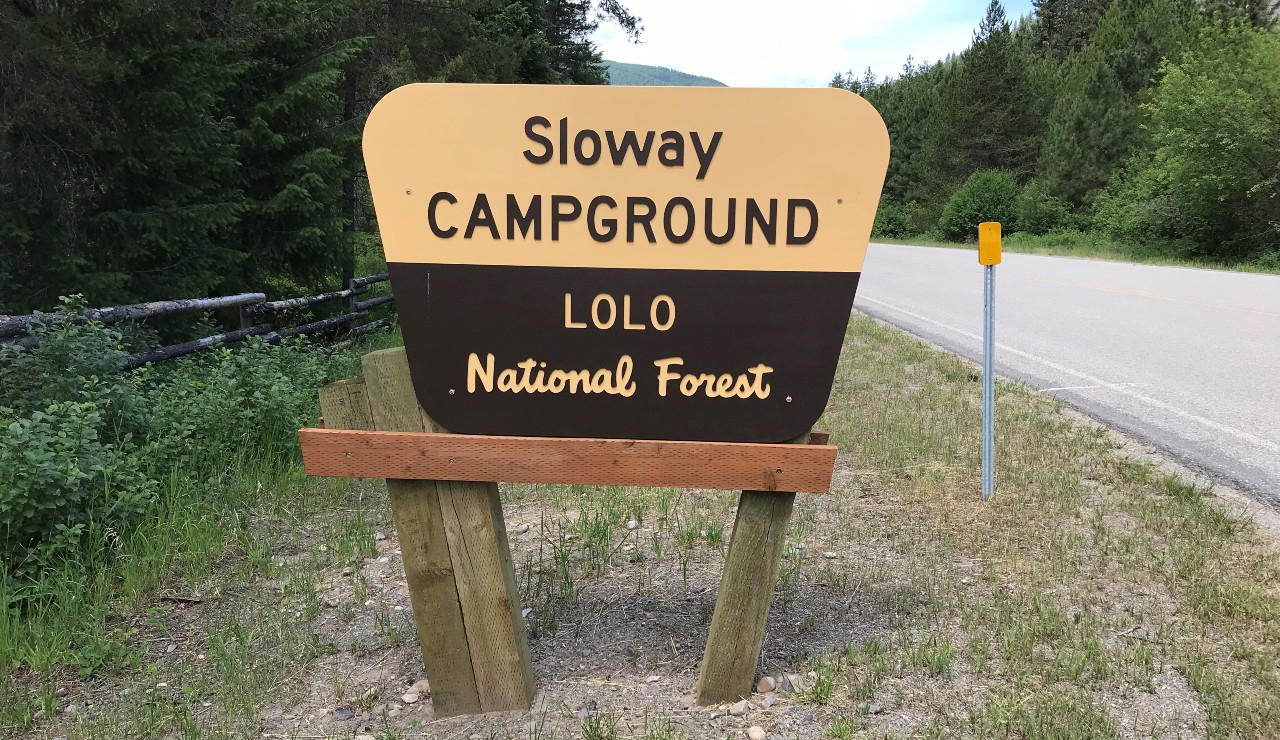 Sloway Campground entry sign