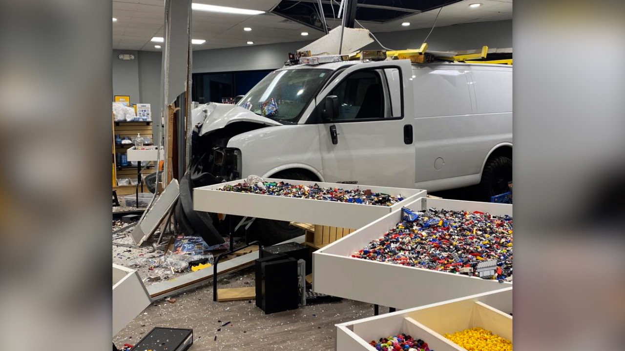 Van crashes into Bricks and Minifigs in Grand Rapids.jpg