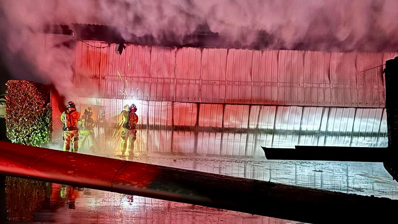 A fire in an airplane hanger in the 15500 block of Chandelle Place in Wellington’s Aero Club on Jan. 3, 2025.jpg