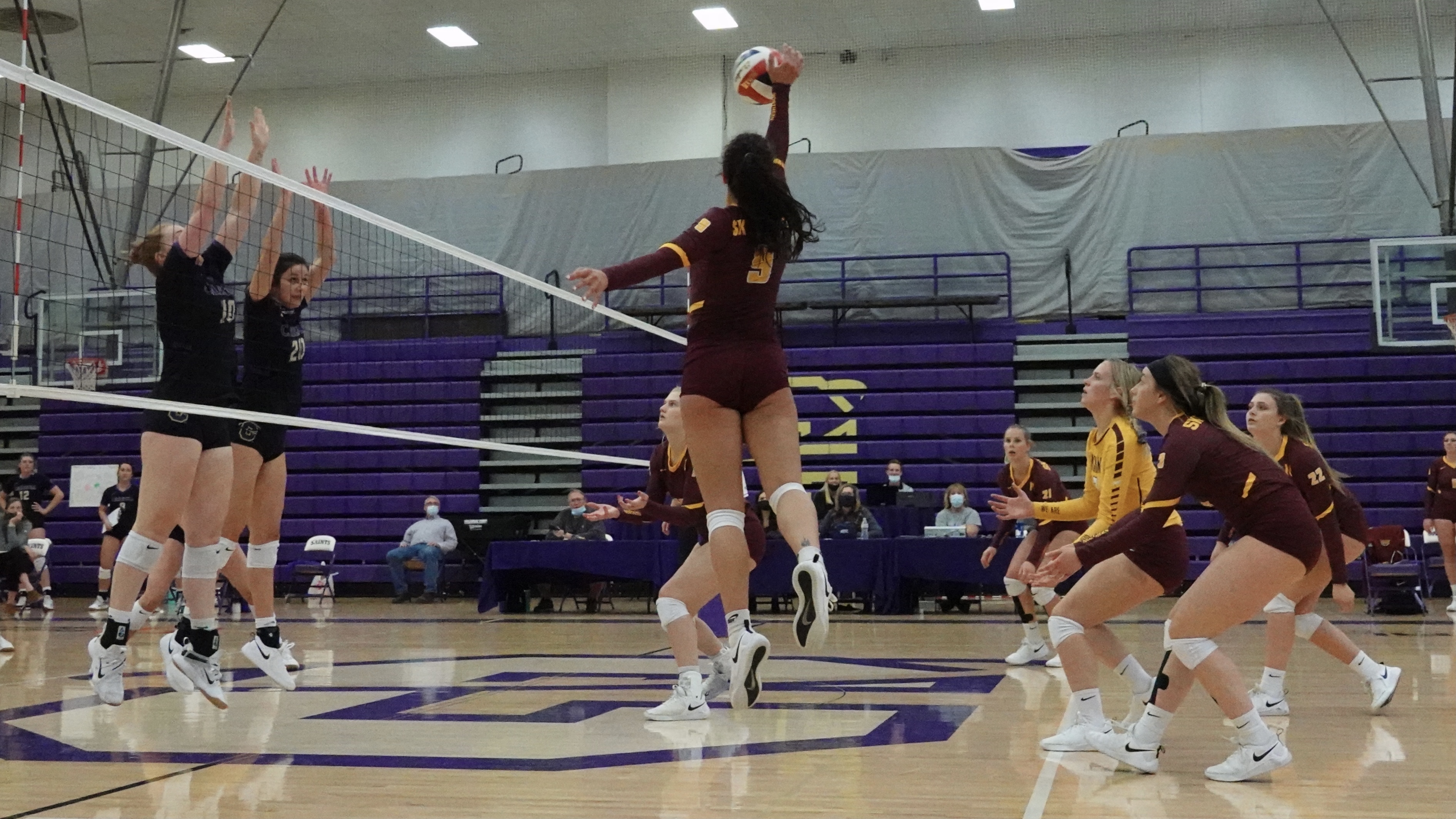 Peaking at the right time: MSU-Northern Volleyball knocks off Carroll to advance to Frontier Semis
