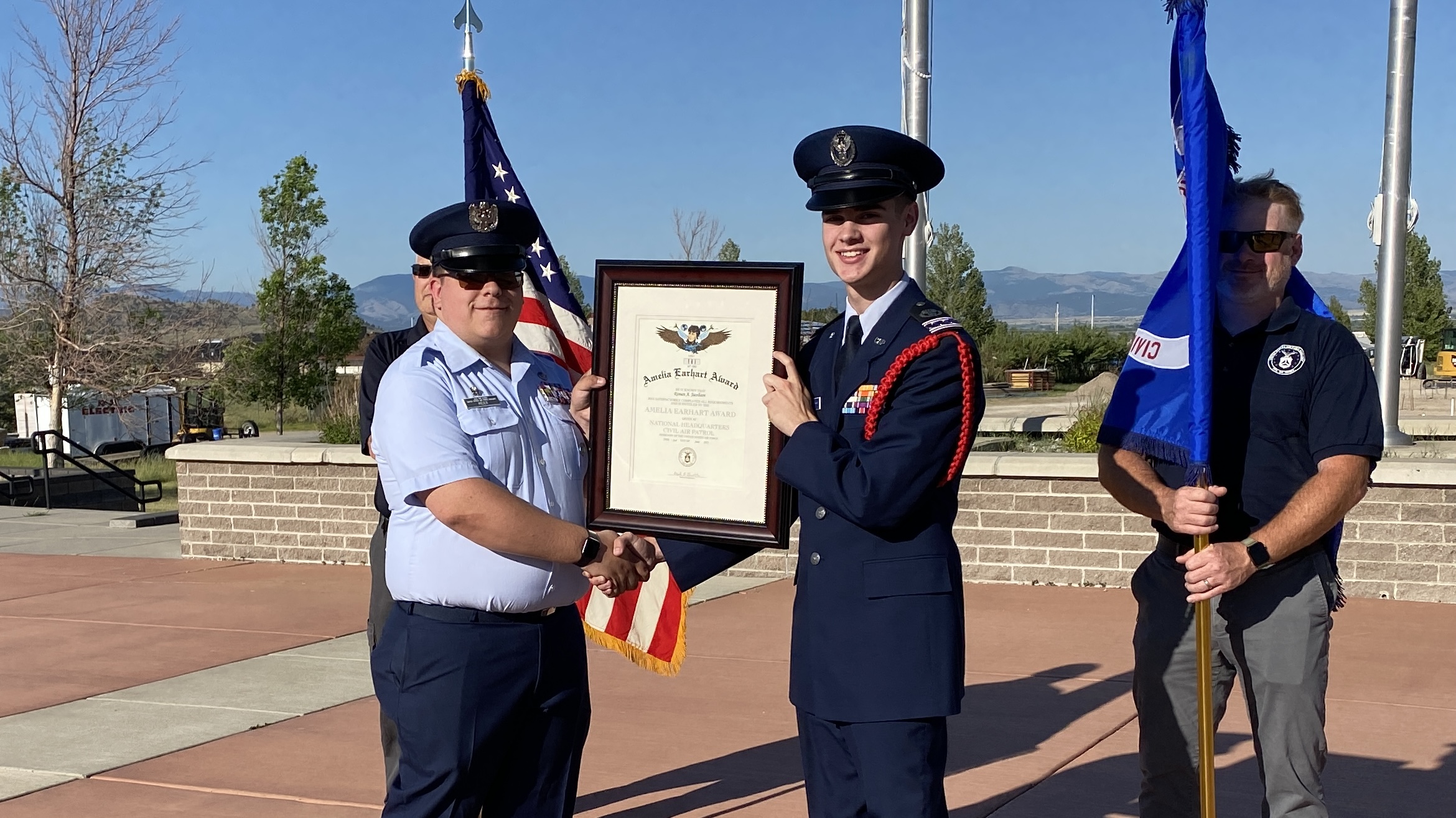 Roman Jacobson receives Civil Air Patrol "Amelia Earhart" award