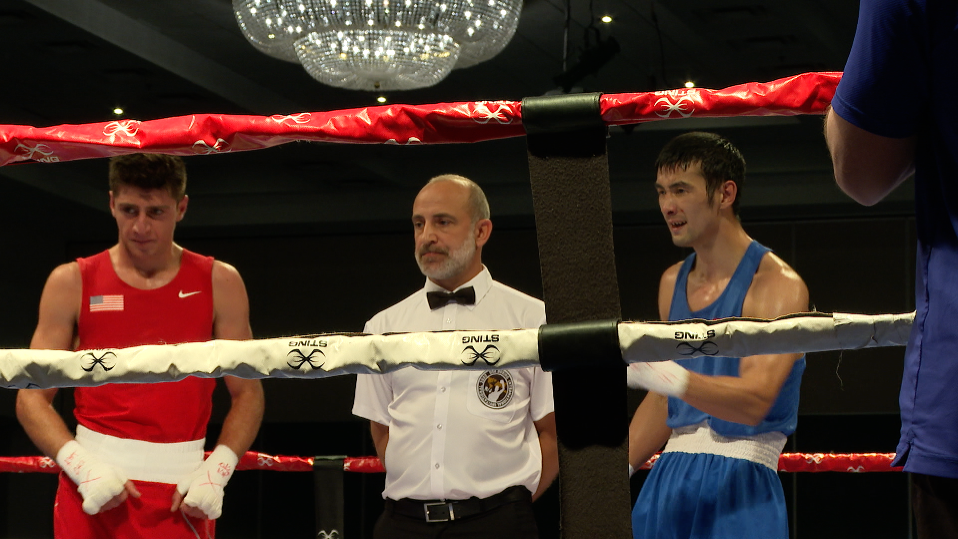 Fighters waiting to hear who won the match