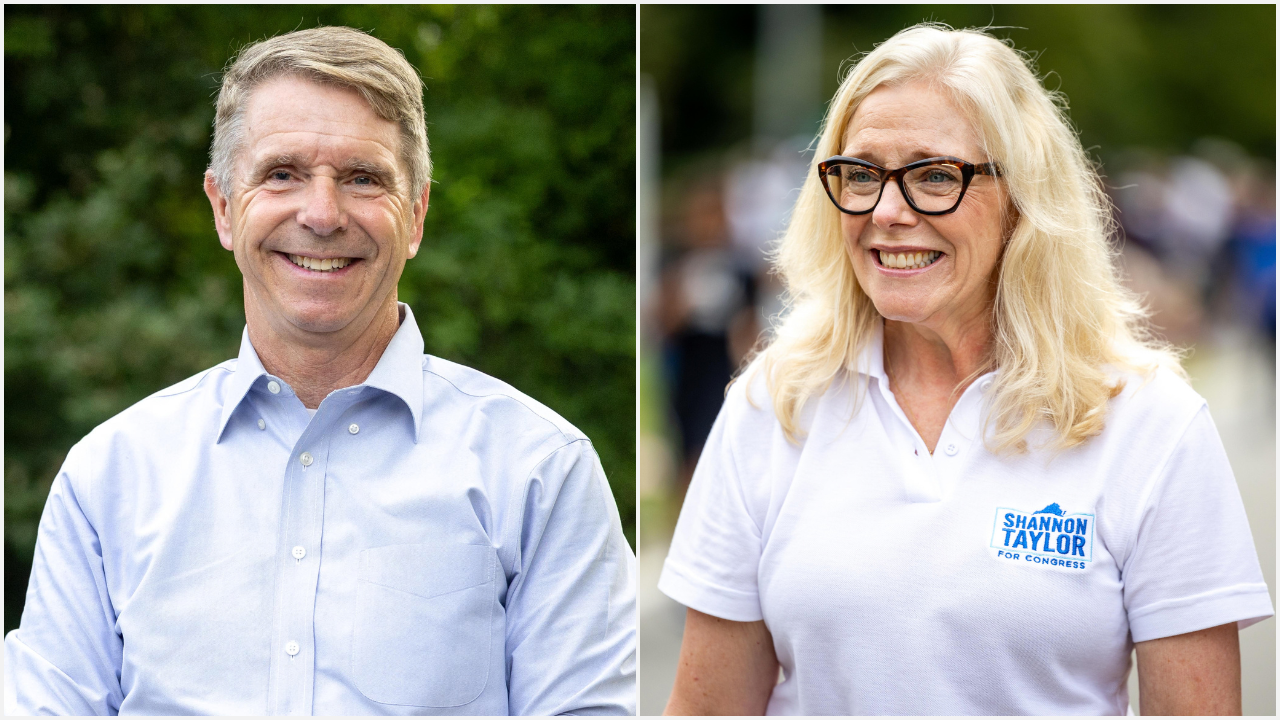 Rep. Rob Wittman, R-Va., and Democratic congressional candidate Shannon Taylor