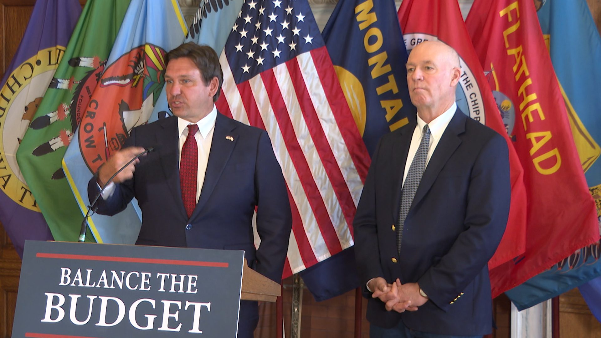 Gov. Greg Gianforte and Gov. Ron DeSantis