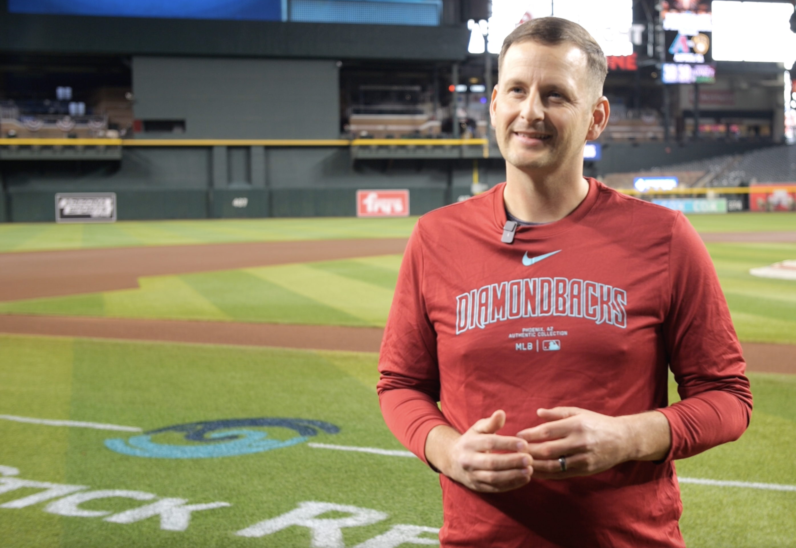 Brandon Isbell, head groundskeeper for the Arizona Diamondbacks at Chase Field. 