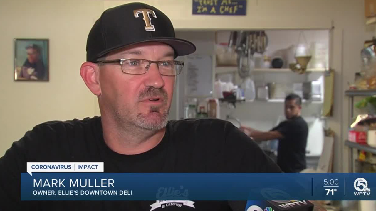 Mark Muller, own of Ellie's Downtown Deli in Stuart, said he is hopeful he will be able to bring back the two employees he laid off during the downturn in the economy.