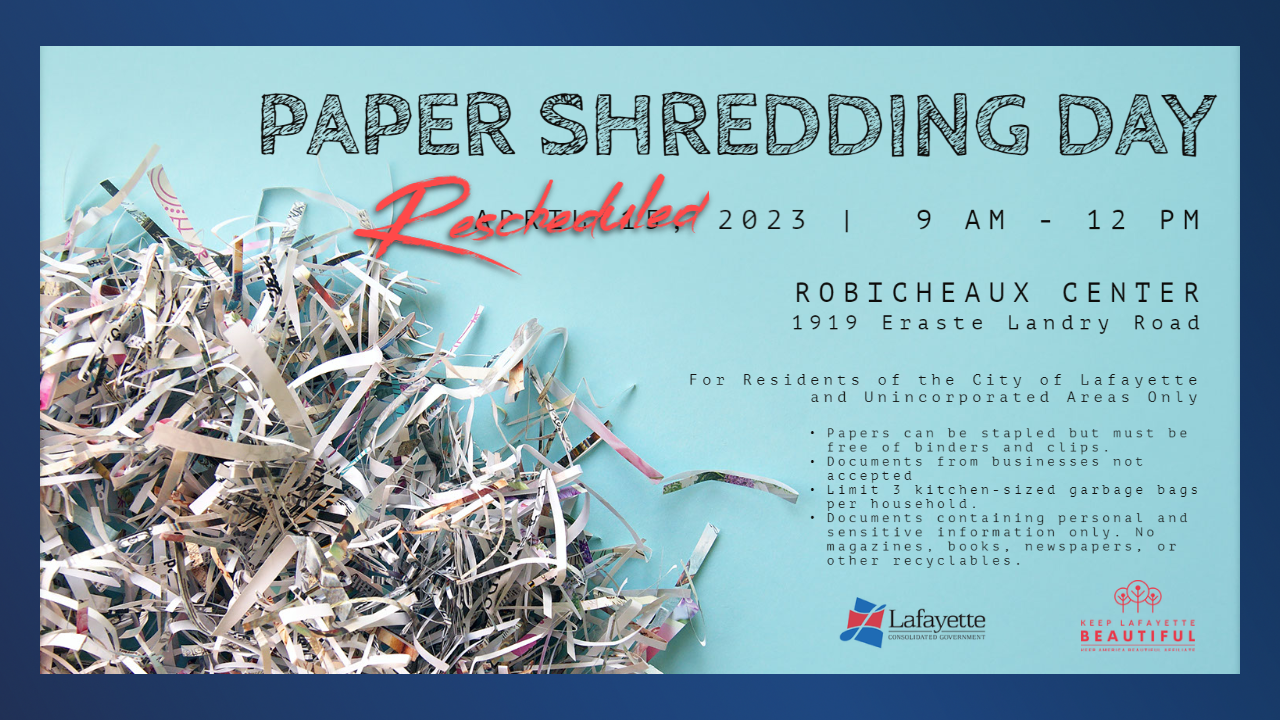 Shredding Day Rescheduled