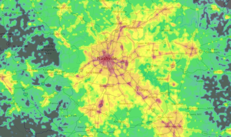 Night Sky Light Pollution Map