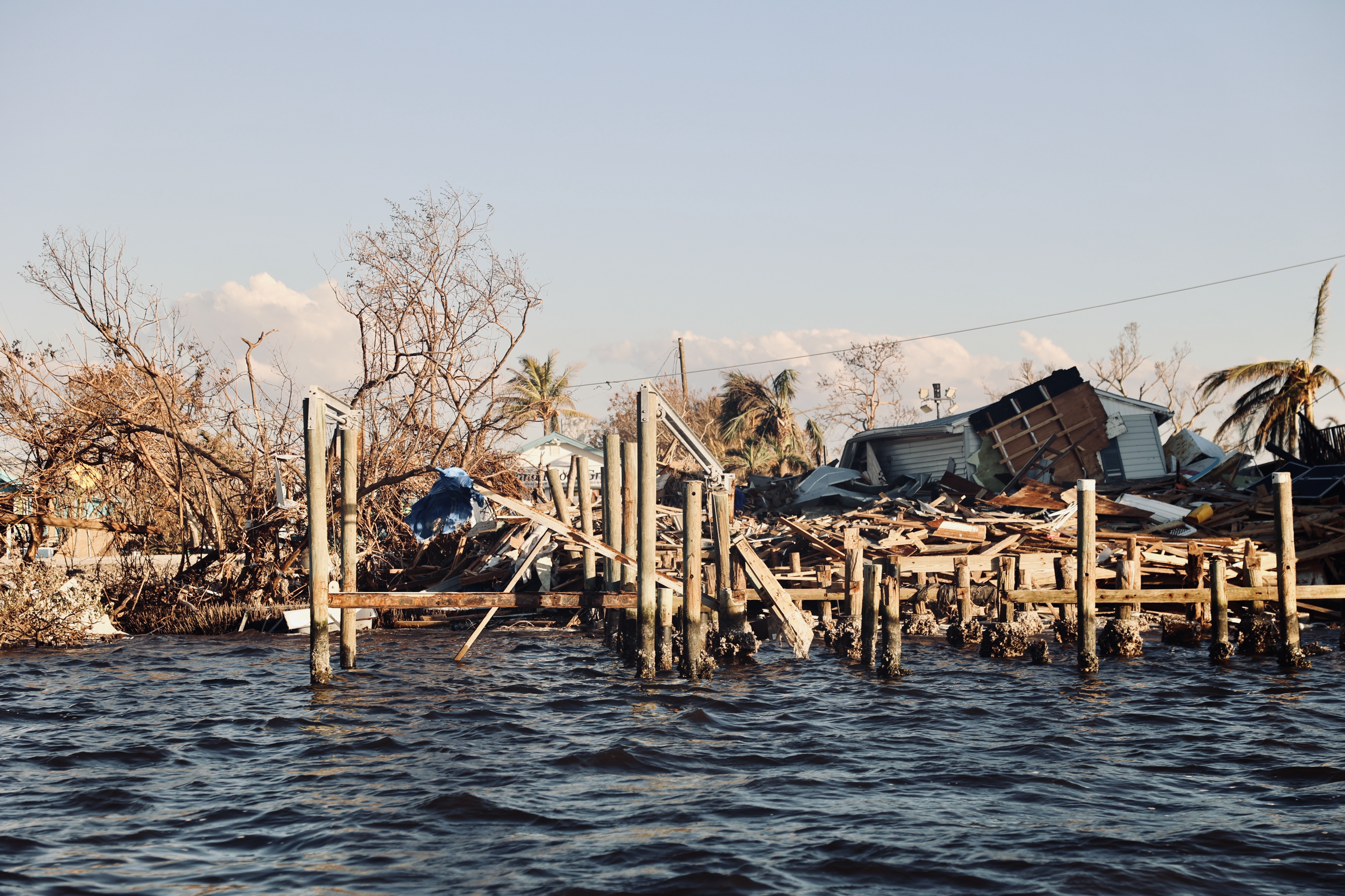 Docks in Matlacha destroyed by Hurricane Ian.