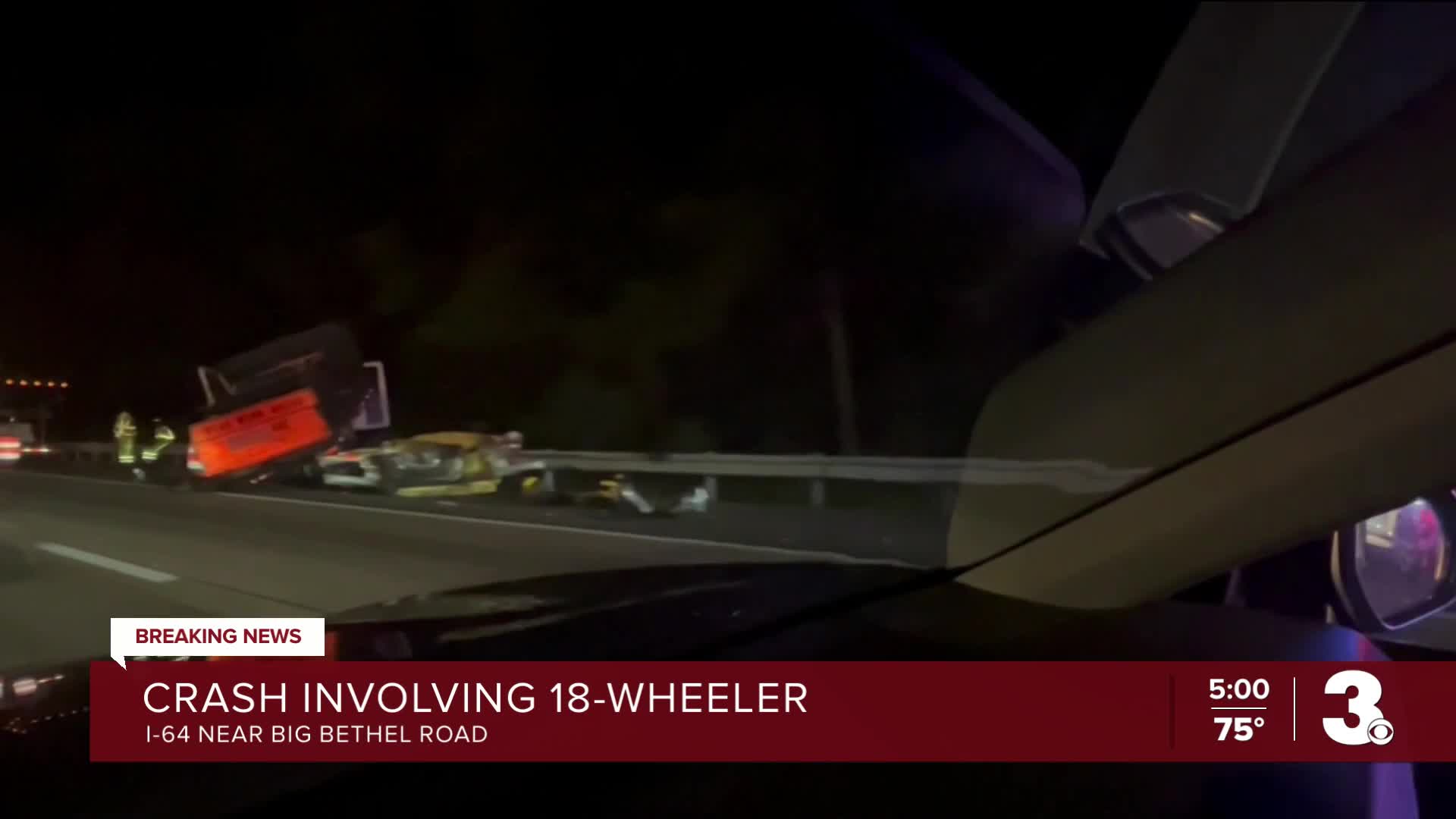 I-64 crash involving 18-wheeler